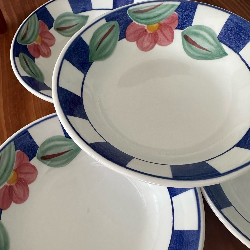 Set of 4 Johnson Brothers Hopscotch Blue Small Bowls Vintage